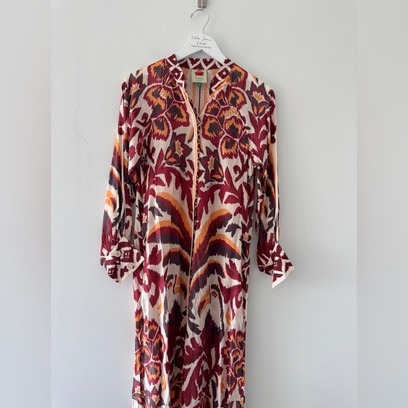 FARM RIO Cream Toucans Scarf Maxi Dress S - Picture 5 of 8